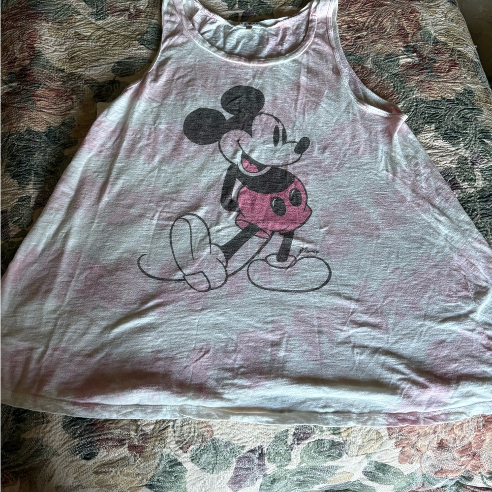 Disney Mickey Mouse Kids Tank Top - Pink and White